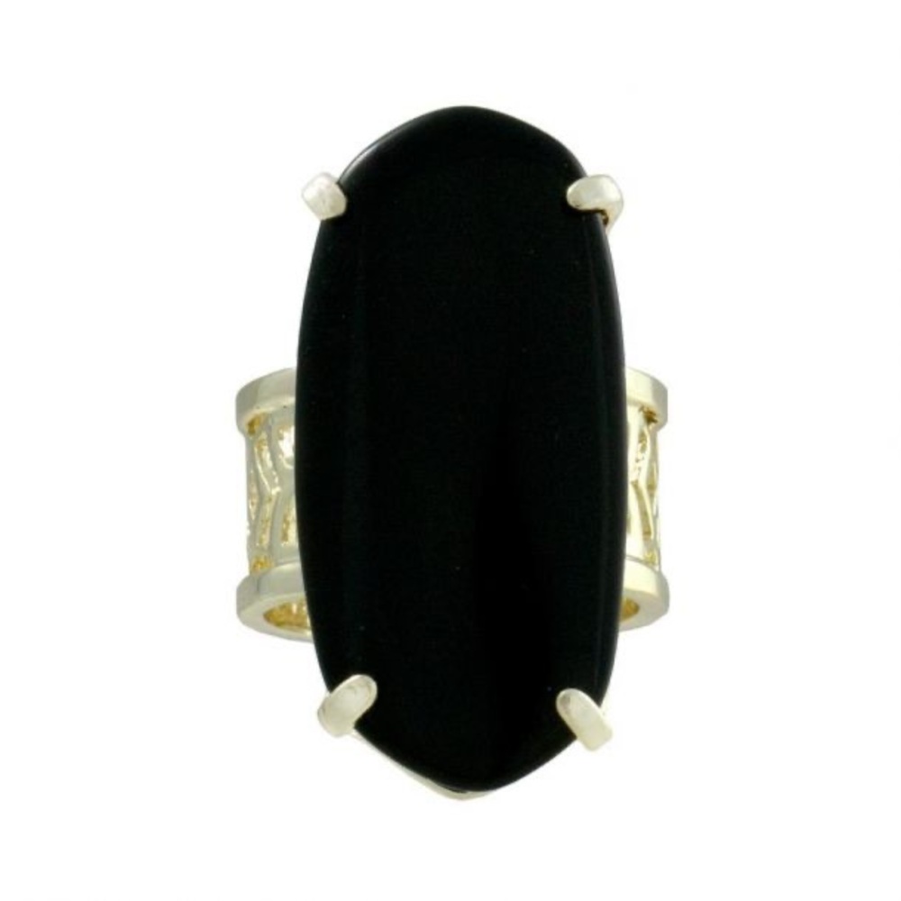 Kendra Scott Black and Gold Kennedy Ring